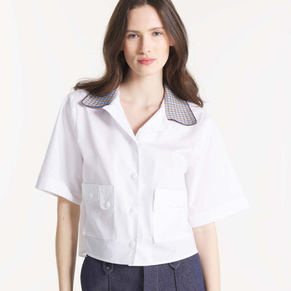 Printed Collar Shirt - White