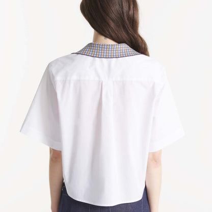 Printed Collar Shirt - White