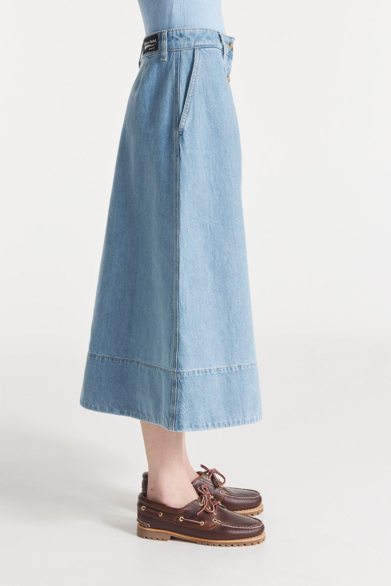Button Down Skirt - Blue