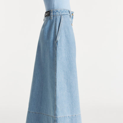 Button Down Skirt - Blue