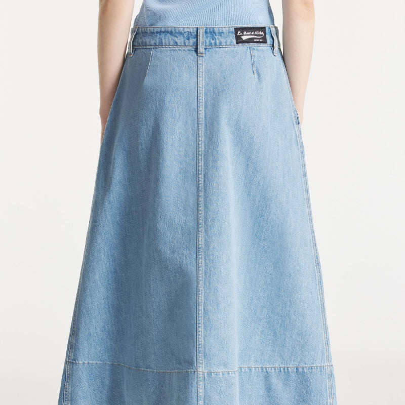 Button Down Skirt - Blue