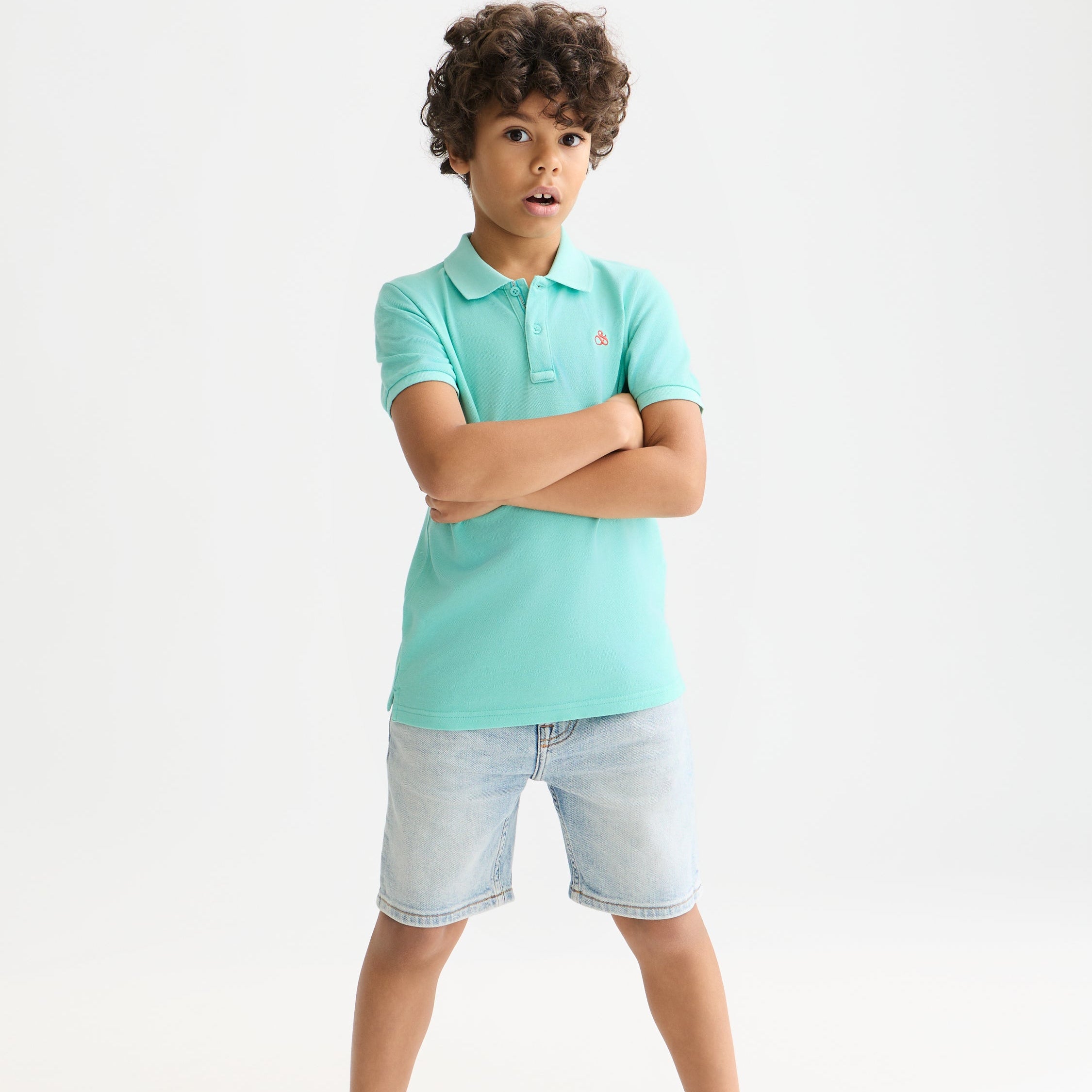 Embroidered Chest Pique Polo - Opal