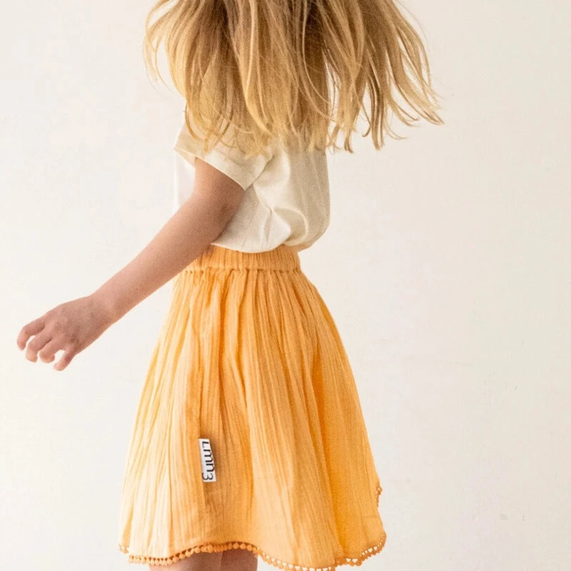 Gathered Skirt - Apricot Cream