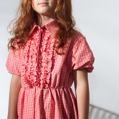 Aeolian Dress - Coral Checks