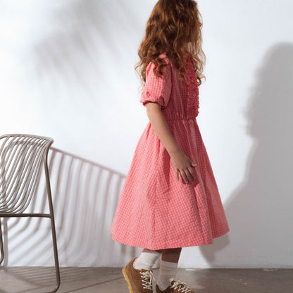 Aeolian Dress - Coral Checks