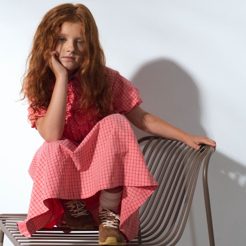 Aeolian Dress - Coral Checks