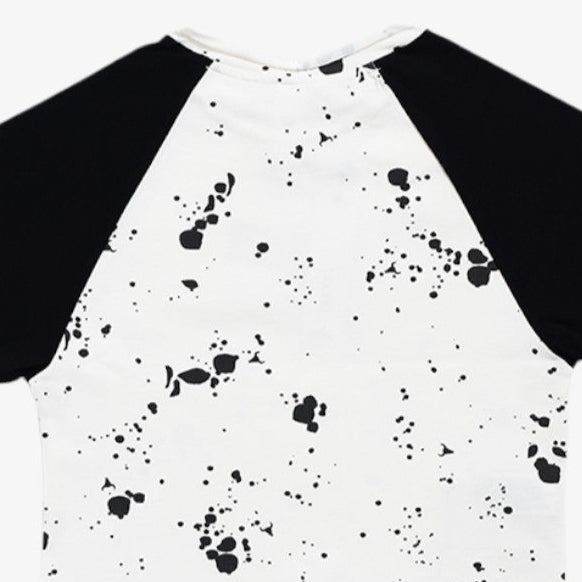 Splash Dress - Ecru&black