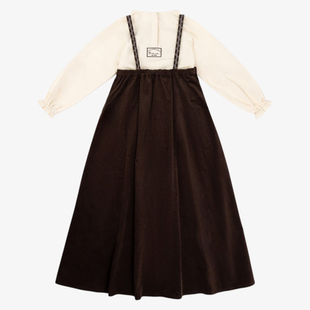 Vintage Cord Maxi Dress - Brown