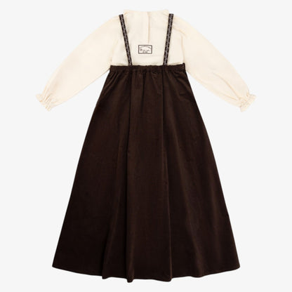 Vintage Cord Maxi Dress - Brown