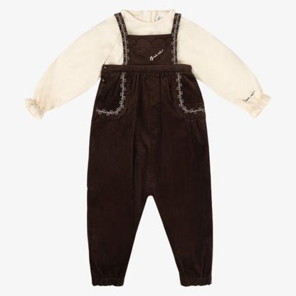 Vintage Corduroy Romper - Brown
