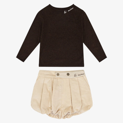 Trim Sweater And Bloomer - Cream
