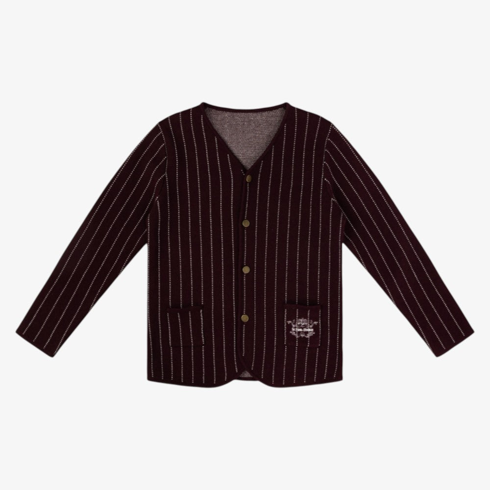 Pinstripe Sweater - Burgundy