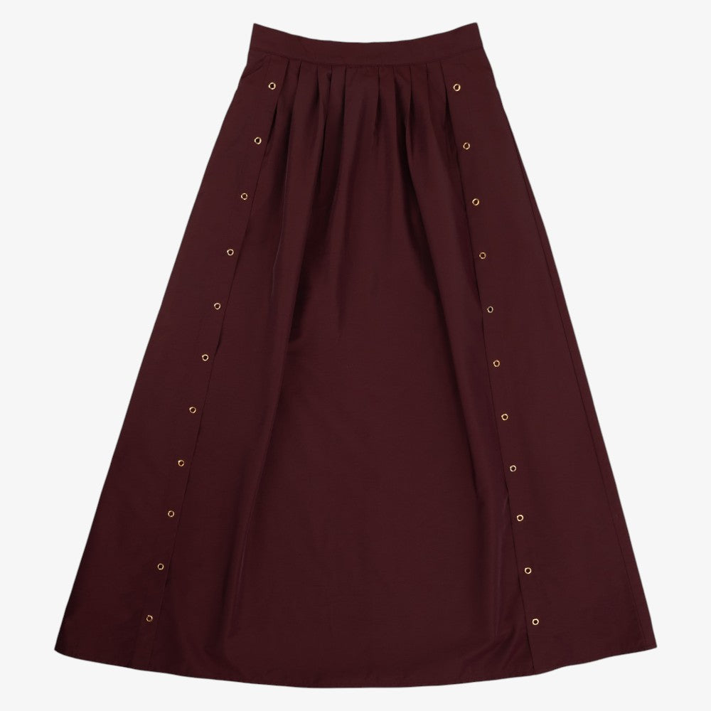 Buckle Vest And Skirt - Burgundy