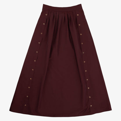 Buckle Vest And Skirt - Burgundy