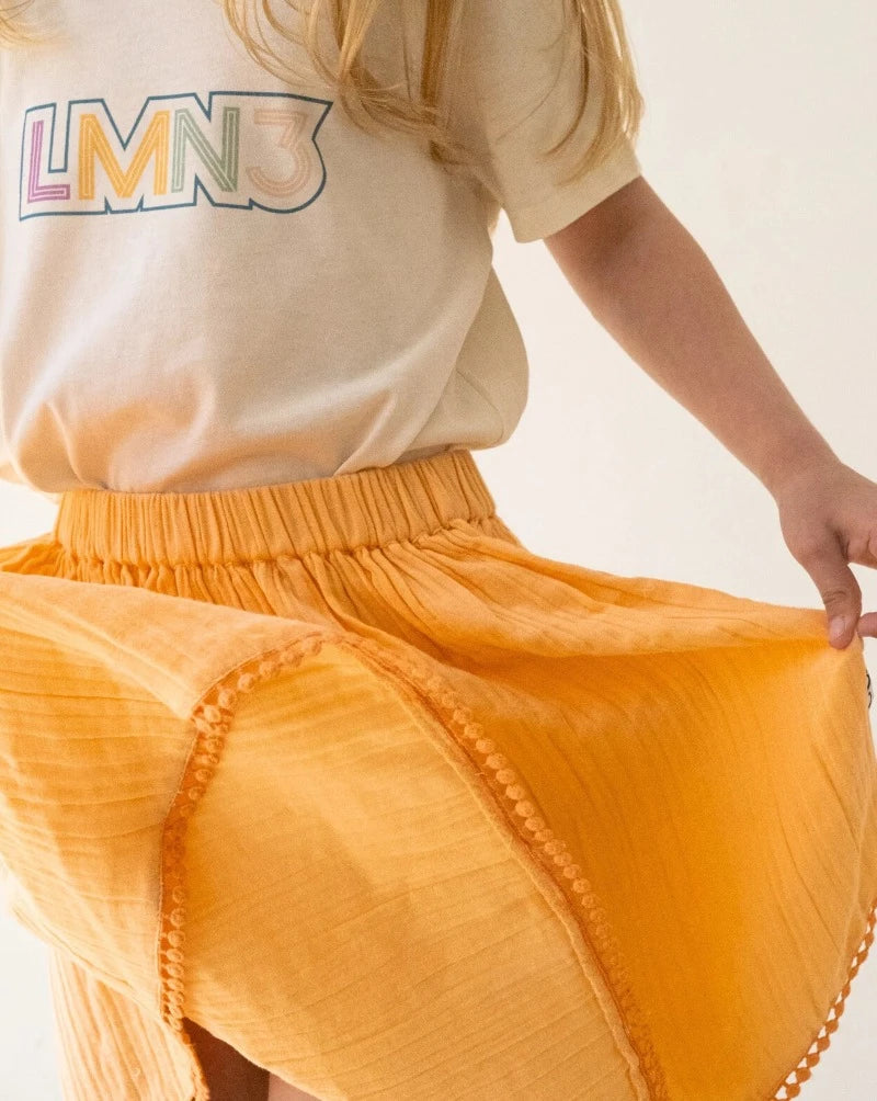 Gathered Skirt - Apricot Cream