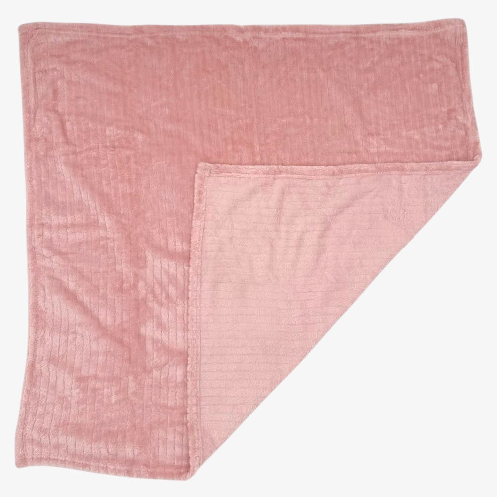 Fuzzy Stripe Blanket - Mauve