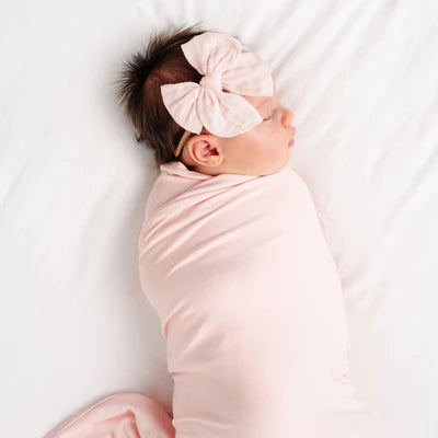 Muslin Bow Headband - Blush