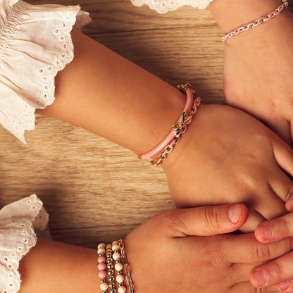 Link Bracelet - Pink &amp; Gold