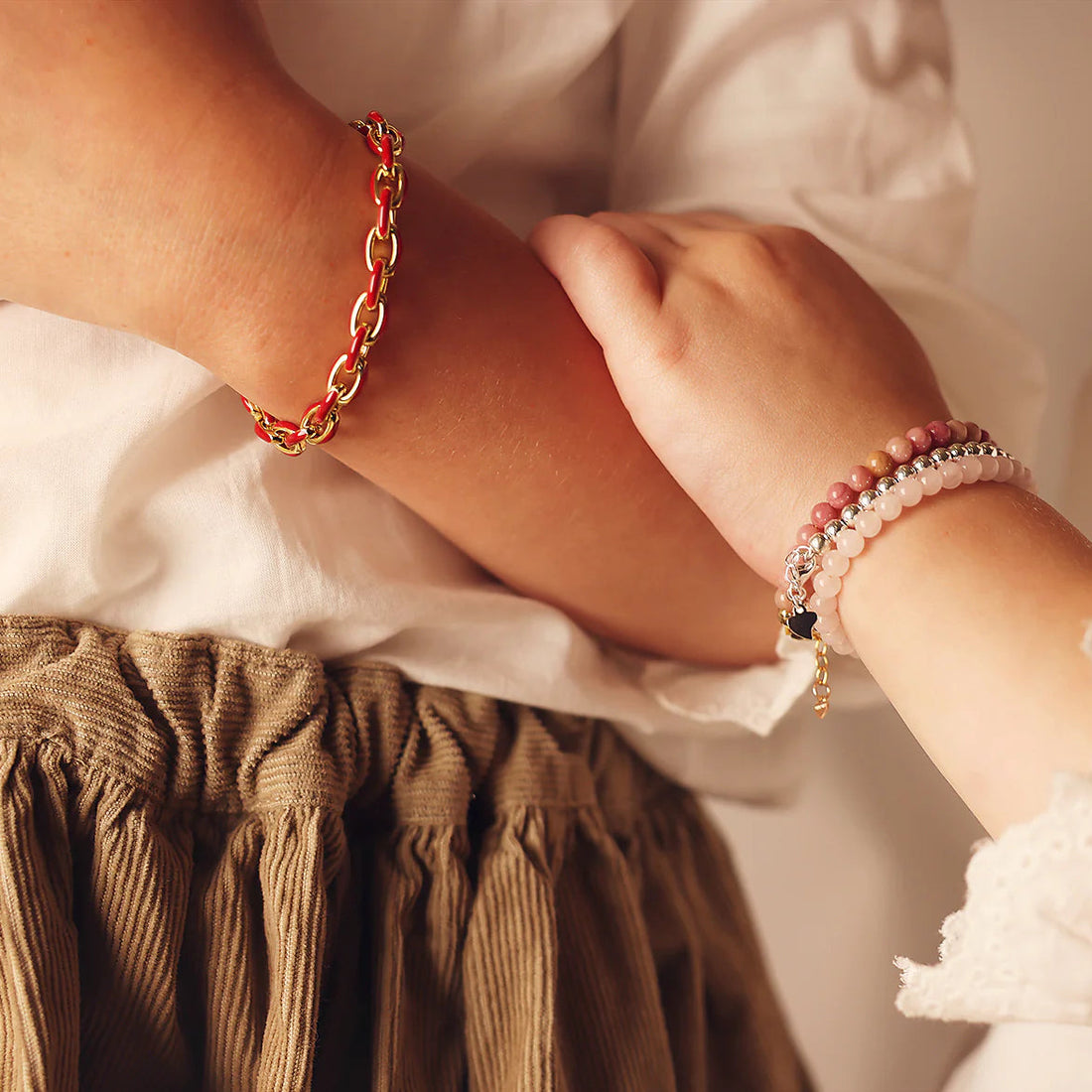 Link Bracelet - Red &amp; Gold