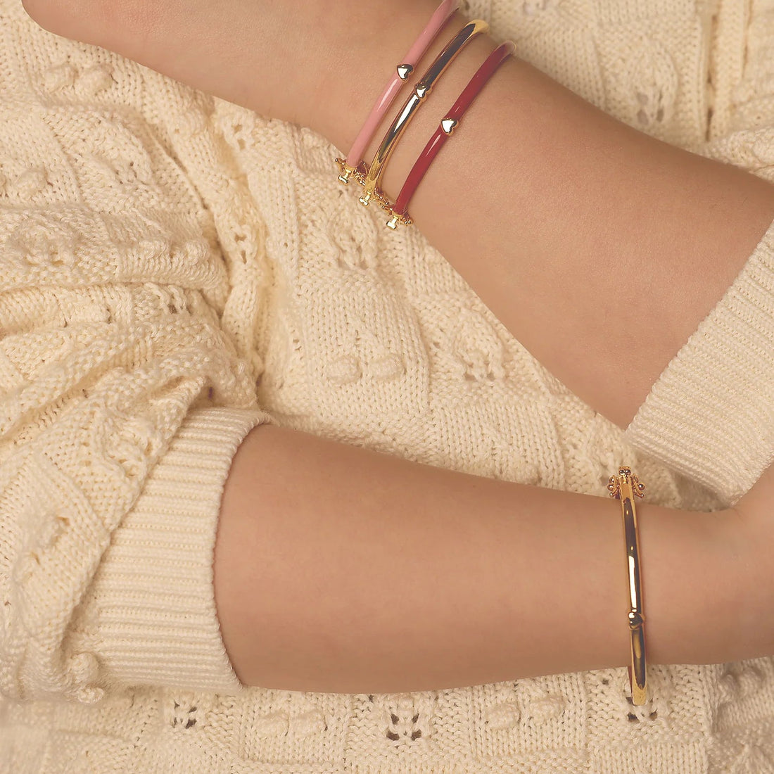Gold Bangle With Heart - Gold