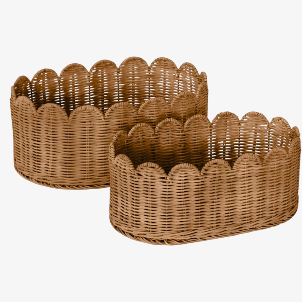 Belle Scallop Basket 2Pk - MOCCA