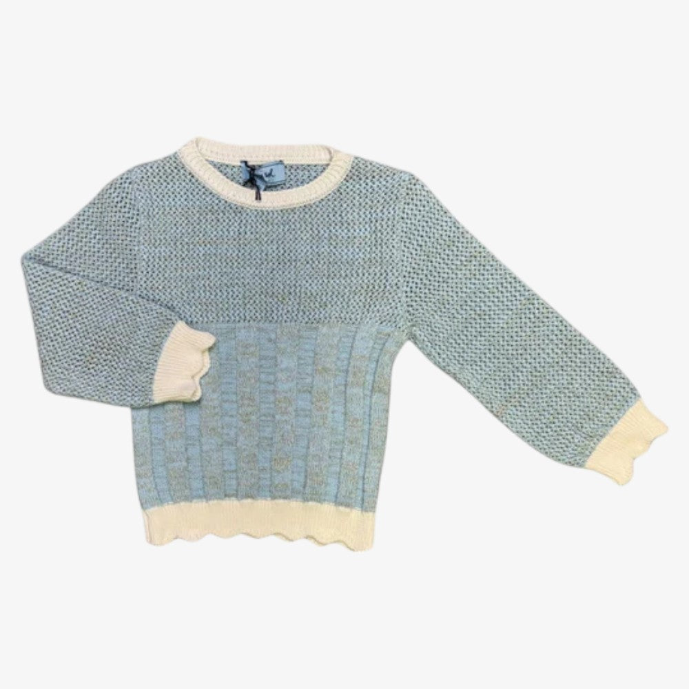Lurex Knit Top - Light Blue