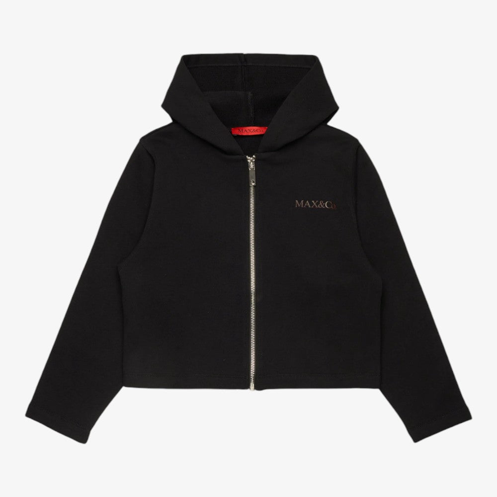 Logo Zip Up Sweater - Black