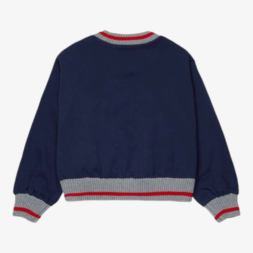 Striped Cuff Sweater - Evening Blue