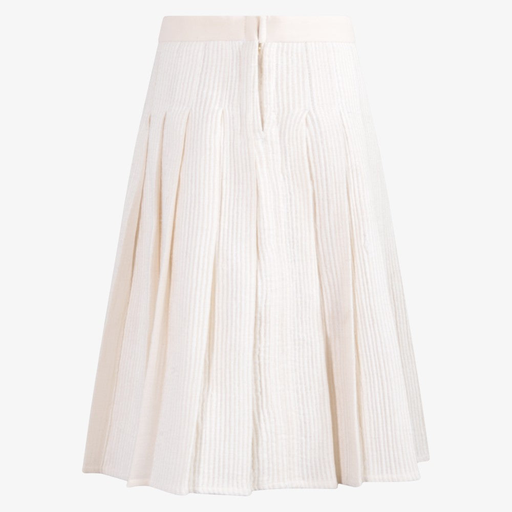Pleat Woven Skirt - White