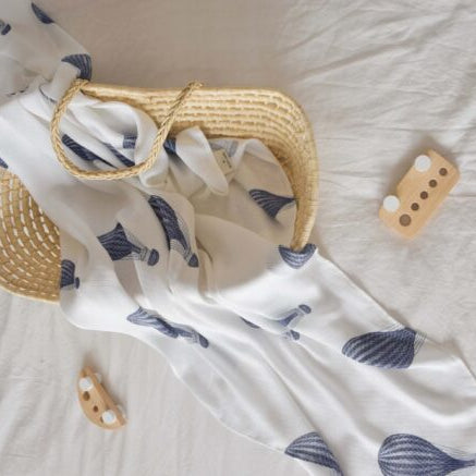 Hot Air Balloons Bamboo Swaddle - Blue