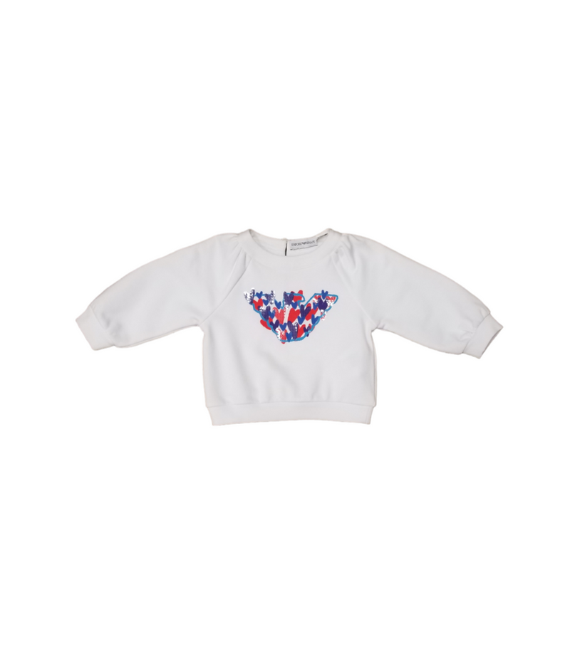 Emporio Armani Sweatshirt With Heart Logo - White