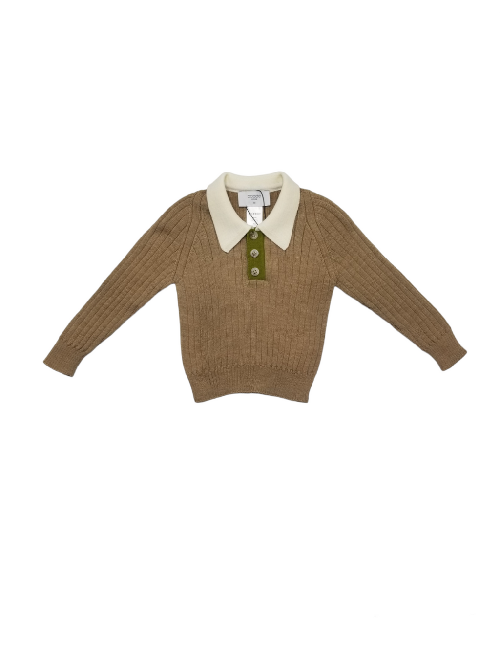 Paade Mode Wool Seamless Knit Poloshirt - Brown