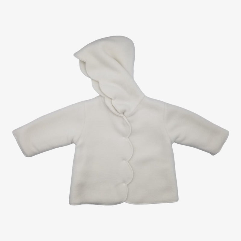 Wrap Fleece Jacket With Bonnet - Ivory