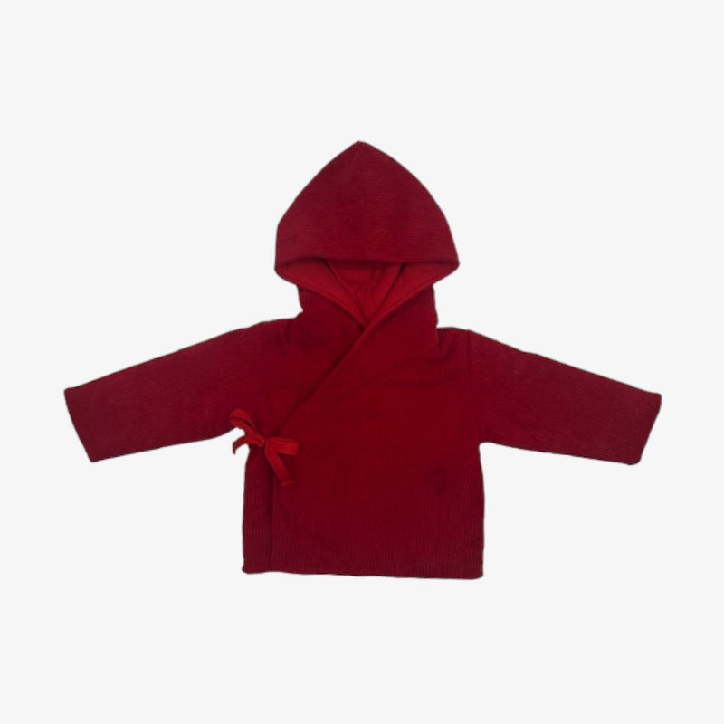 Corduroy Jacket With Bonnet - Red