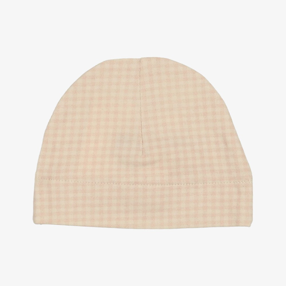 Printed Beanie - Blush Check