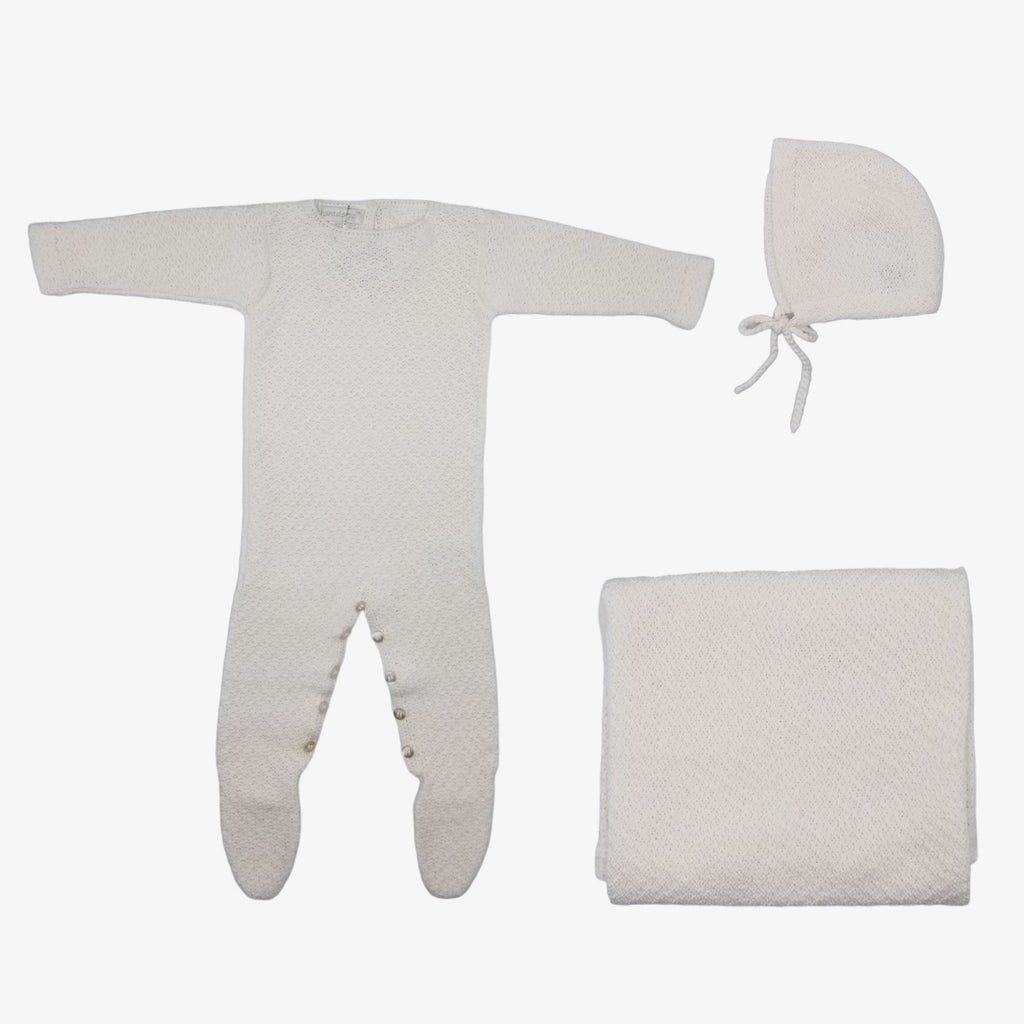 Chant De Joie Knitted Take Me Home Set - Ivory
