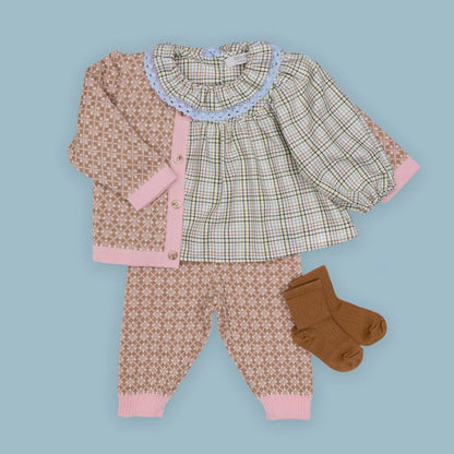 Morgan Cardigan And Leggings - Pink