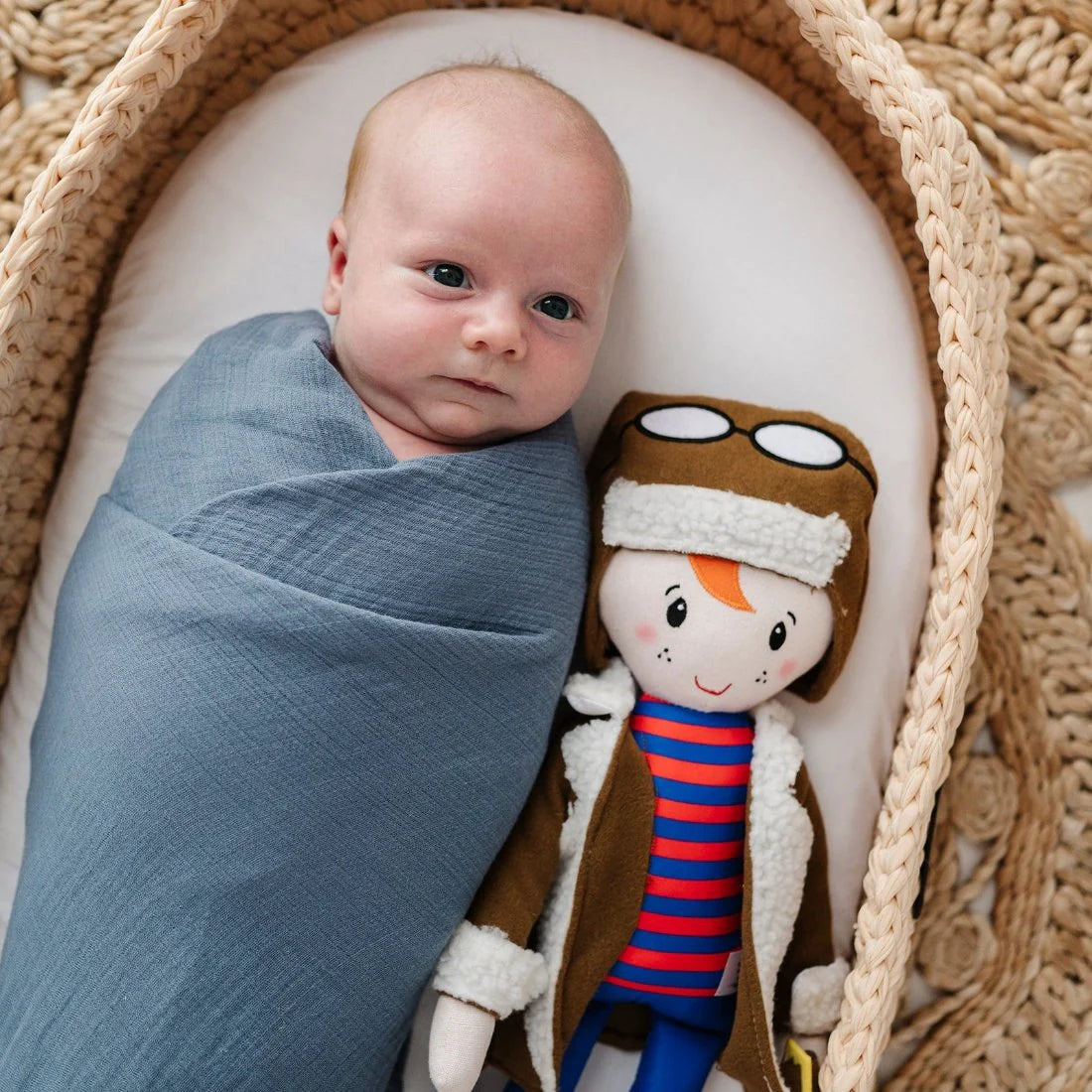 Muslin Swaddle 3 Pack - Blue Bluebell