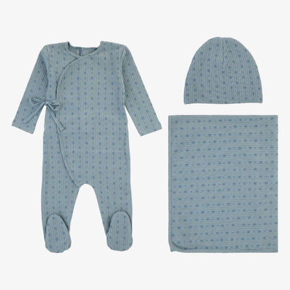 Printed Ribbed Take Me Home Set - Pale Blue