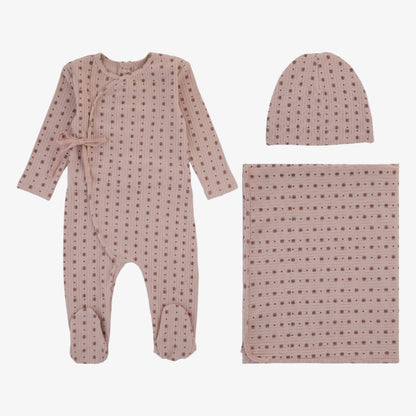 Printed Ribbed Take Me Home Set - Pale Pink