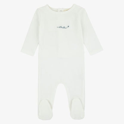 Muslin Patch Take Me Set - Ivory&amp;blue