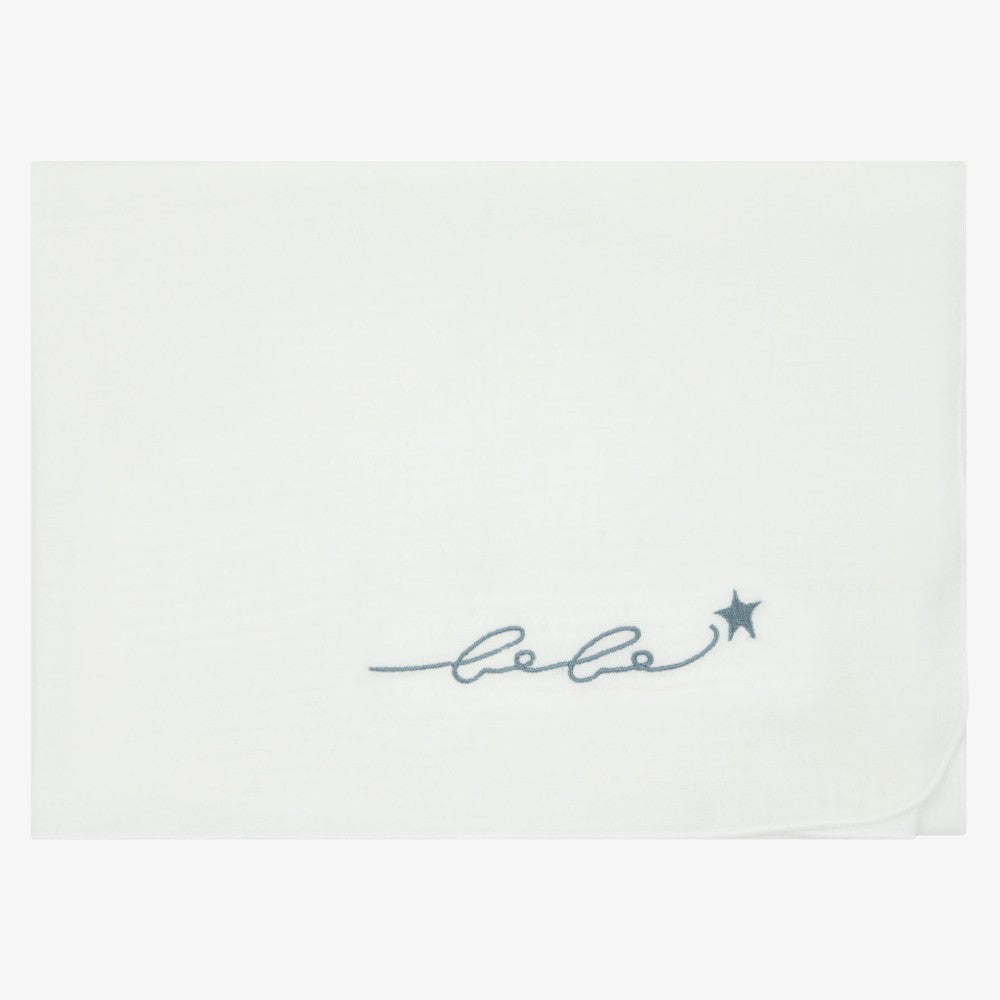 Muslin Patch Take Me Set - Ivory&amp;blue