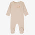 Velour Patch Footie - Pink