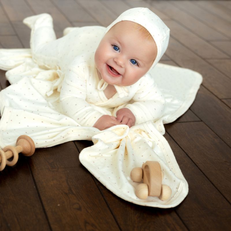 Velour Wrap Take Me Home Set - Ivory&amp;pink