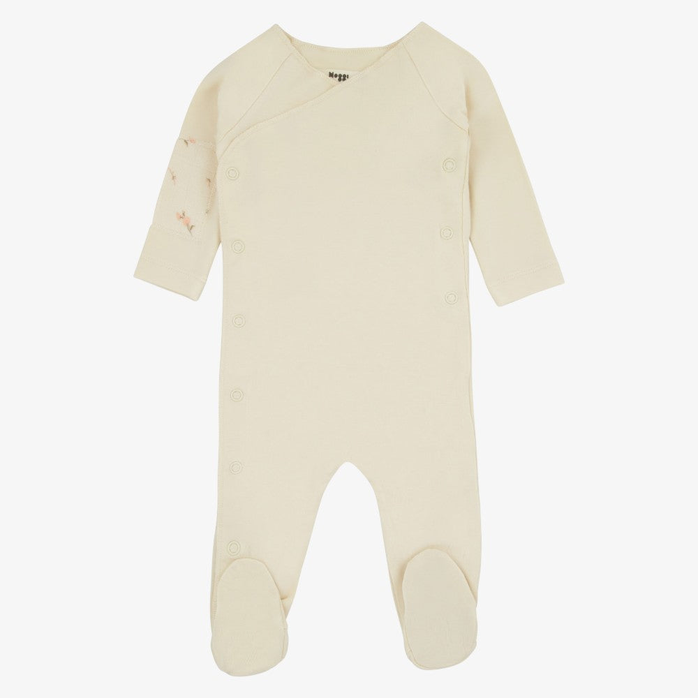 Floral Patch Footie - Ivory&amp;pink