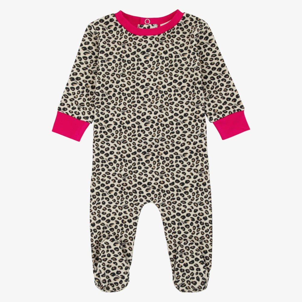 Leopard Footie - Pink