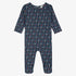 Panda Pattern Footie - Blue