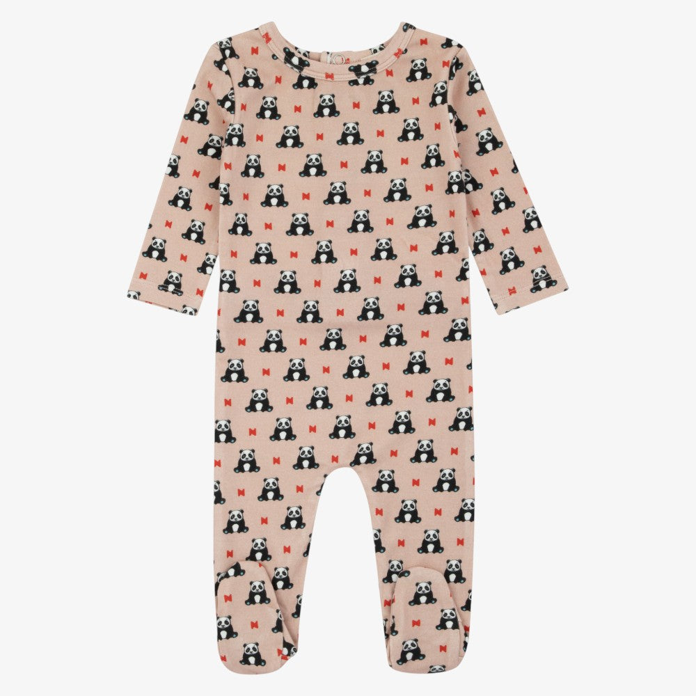 Panda Pattern Footie - Pink