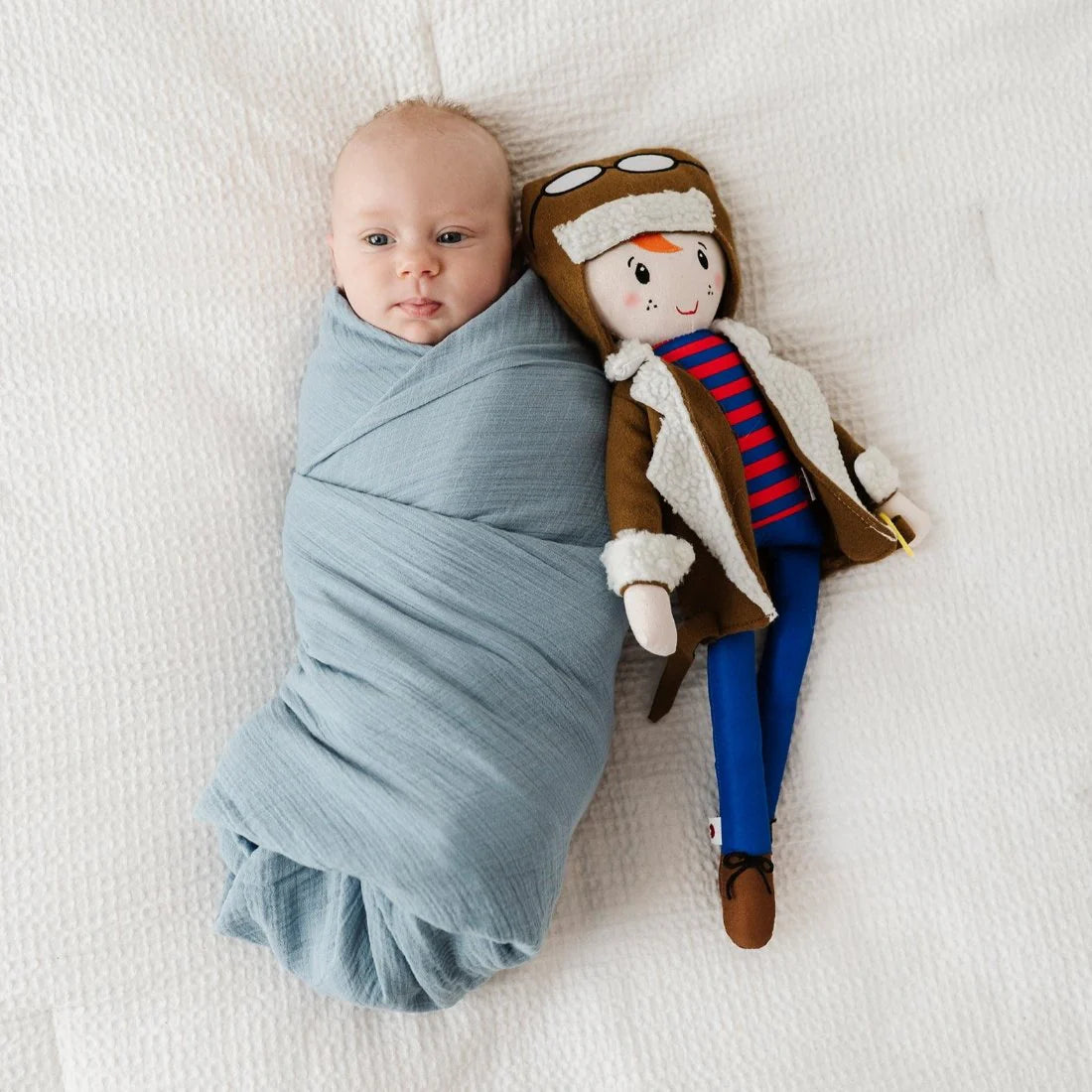 Muslin Swaddle 3 Pack - Blue Bluebell