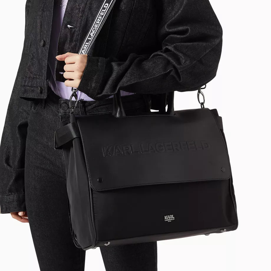 Logo Diaper Bag With Mat - Black